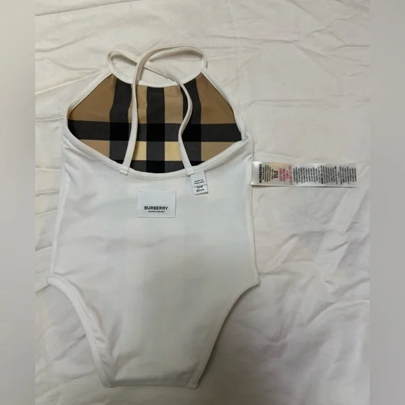 Burberry Beige and Black Check One-Piece Swimsuit - Picture 3 of 6